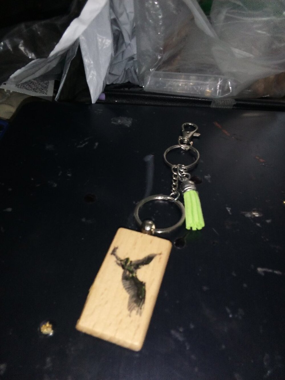 Handmade Wooden Spiderman Vulture Keychain
